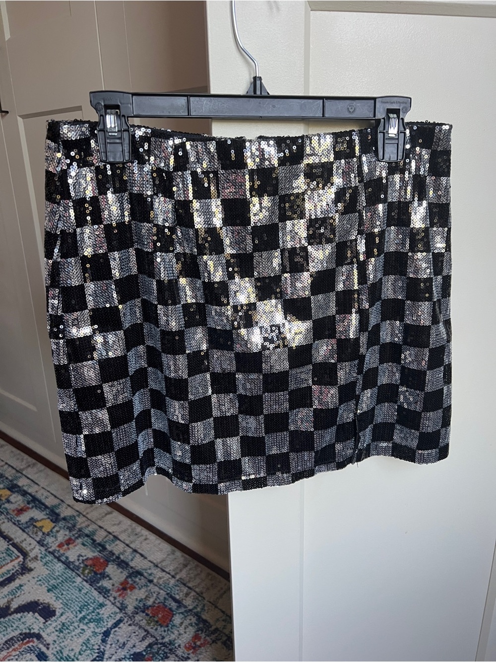 Madden NYC Checkerboard Sequin Mini Skirt - Size M